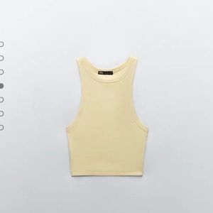 Zara ribbed t-shirt round neck tank top